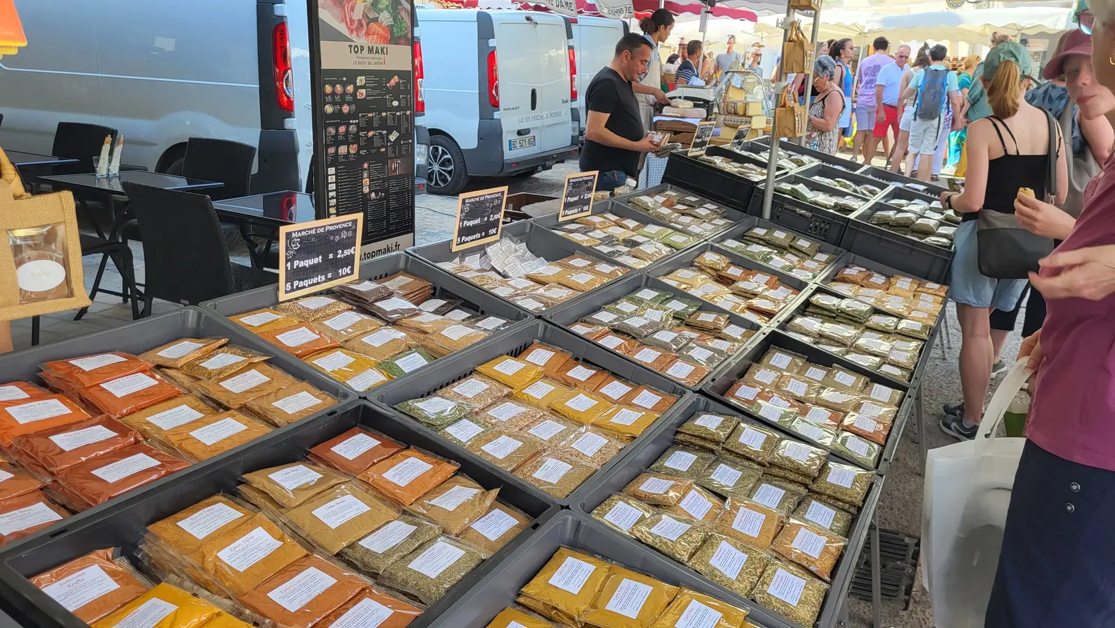 A stall of spices and herbes de Provence
