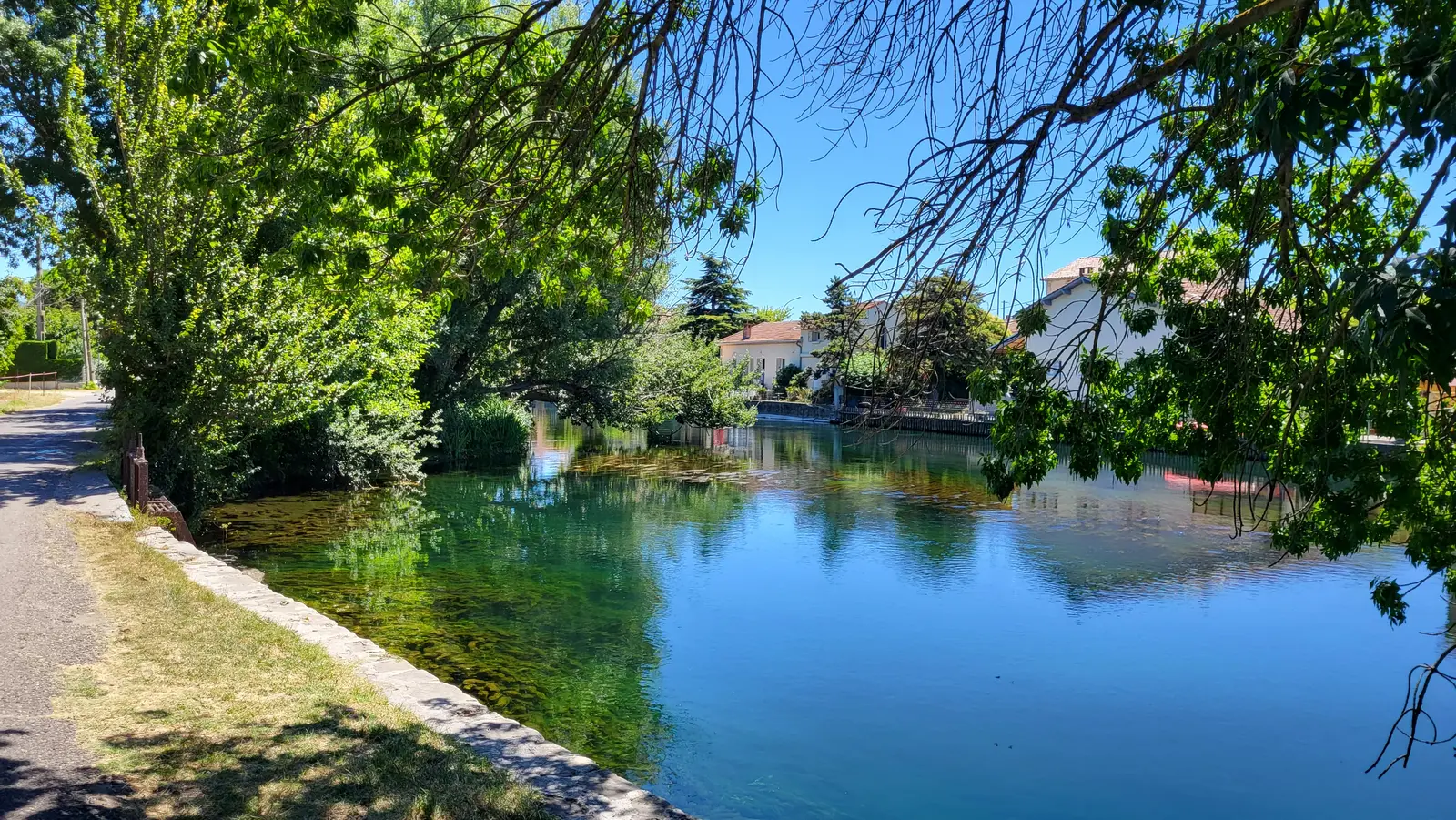 The Sorgue, with its clear waters and shaded banks